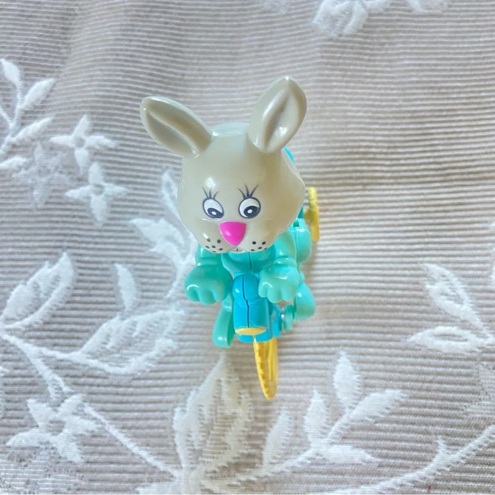 Vintage Easter Bunny Wind Up Toy Plastic Tricycle Rabbit